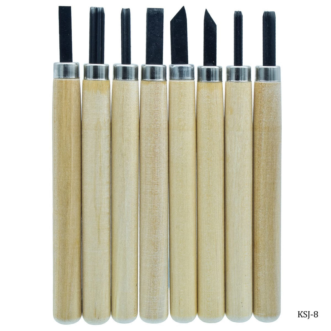 jags-mumbai Wooden & Plastic Box Knife Carving Set Wooden 8pcs Box Set KSJ-8 - The Perfect Set for the Art of Carving