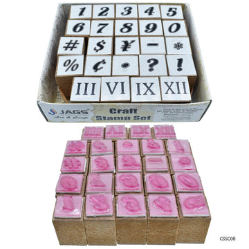 jags-mumbai Wooden Stamps Craft Stamp | Pack of 24 Pcs