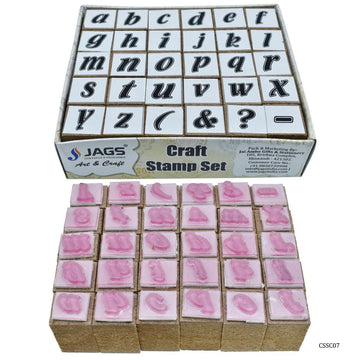 jags-mumbai Wooden Stamps Craft Stamp Set a to z 30 Pcs Set CSSC07