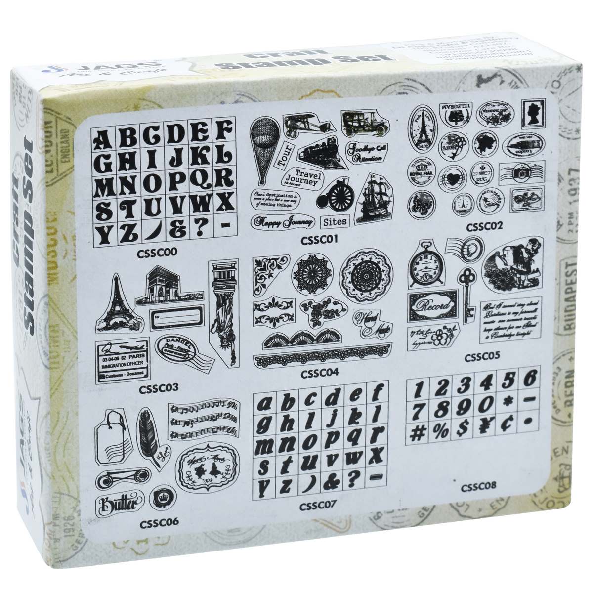 jags-mumbai Wooden Stamps Craft Stamp Set Wonder Of World 6 Pcs Set CSSC03