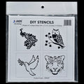 jags-mumbai Wooden Stick Jags Stencil Plastic 6x6 4Pcs Set - Create Stunning Designs with Ease!