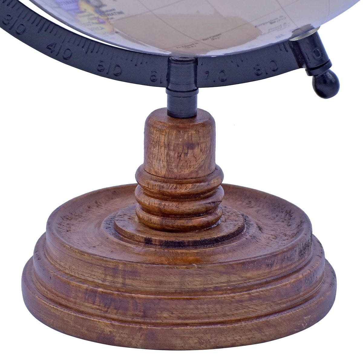 jags-mumbai World Globe World Globe Decosative Cream Wooden Base 8 Inch