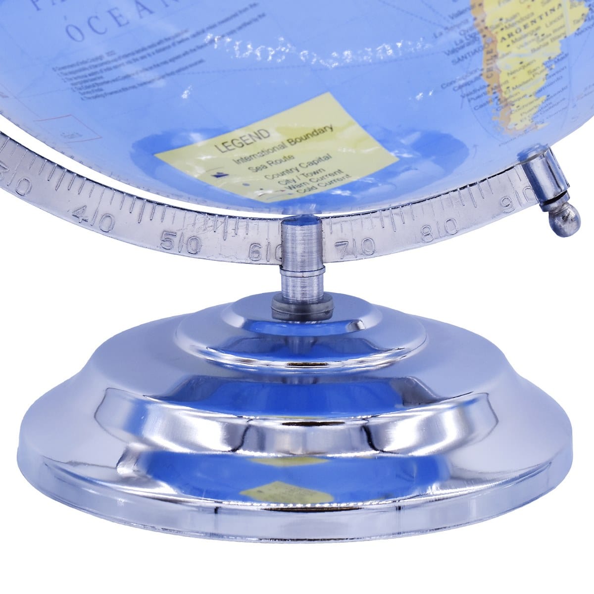 jags-mumbai World Globe World Globe Educational Blue Silver Base 12 Inch WGEBL12IN