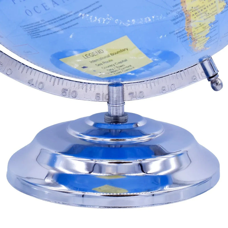 jags-mumbai World Globe World Globe Educational Blue Silver Base 12 Inch WGEBL12IN