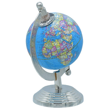 World Globe Educational Blue Silver Base 3 Inch