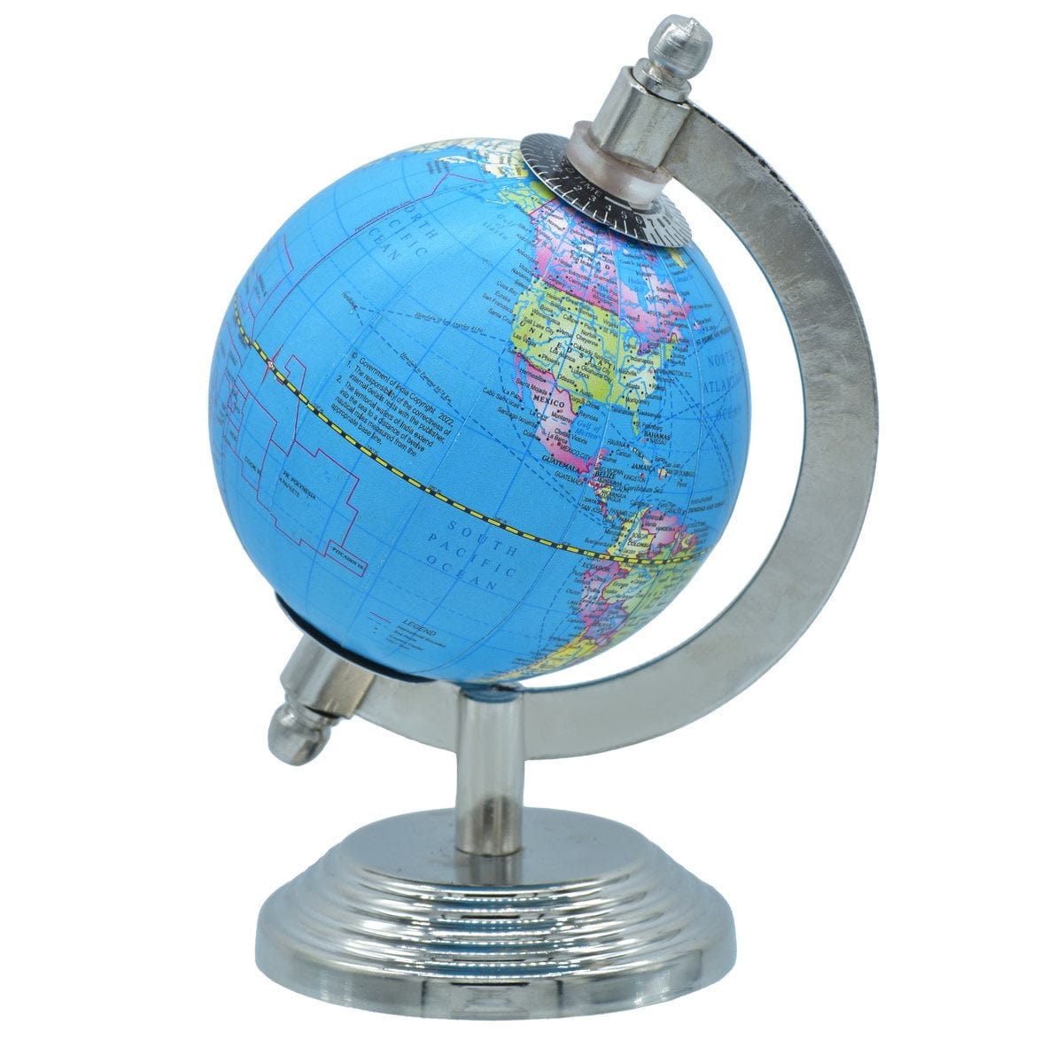 jags-mumbai World Globe World Globe Educational Blue Silver Base 3 Inch