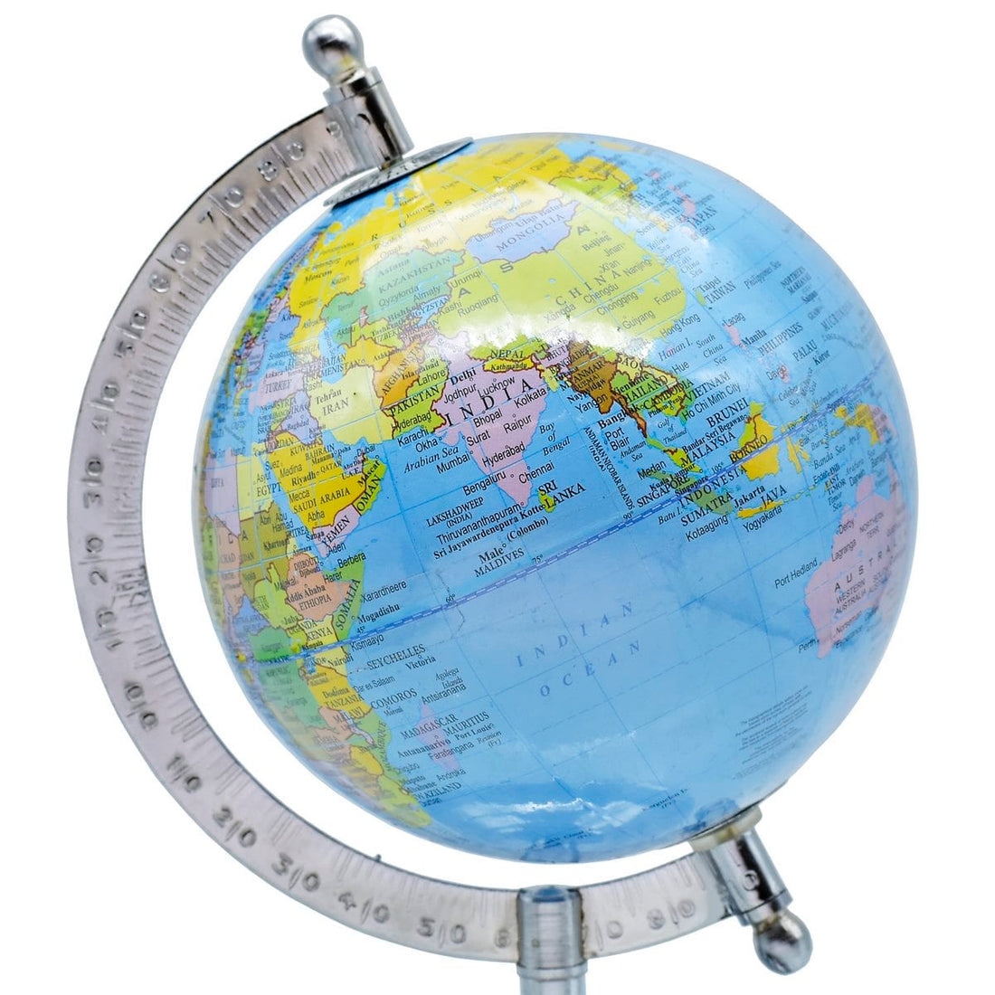 jags-mumbai World Globe World Globe Educational Blue Silver Base 5 Inch