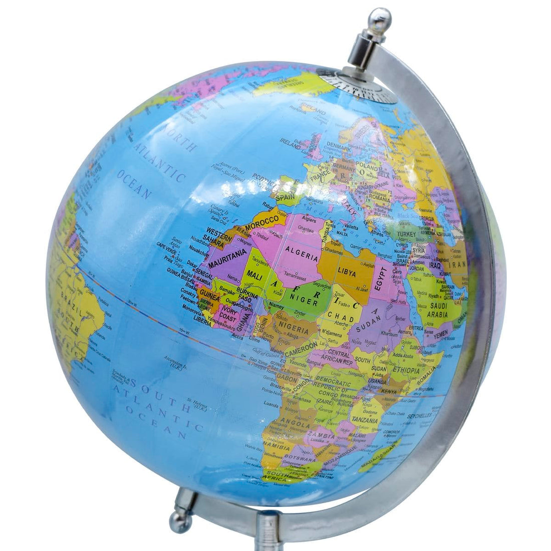 jags-mumbai World Globe World Globe Educational Blue Silver Base 8 Inch