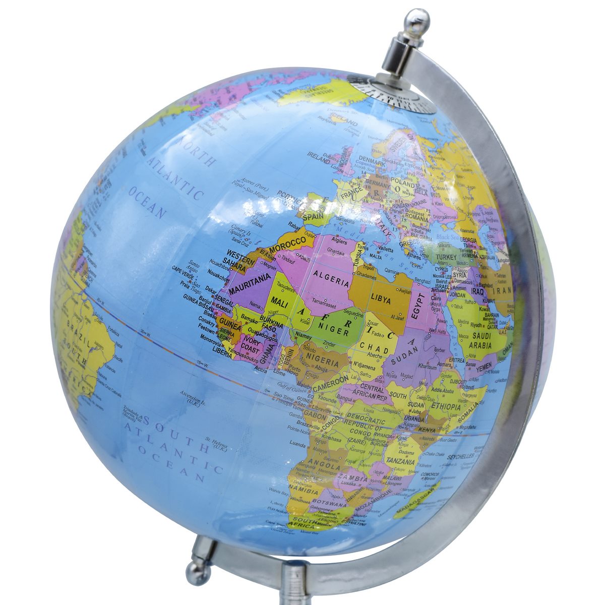 jags-mumbai World Globe World Globe Educational Blue Silver Base 8 Inch
