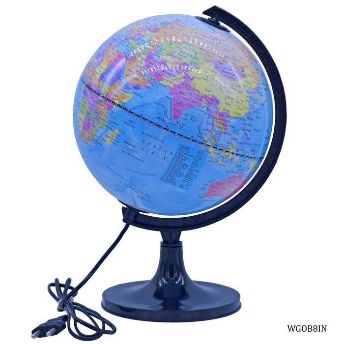 World Globe Ornate 8 Inch Blue With LED Light