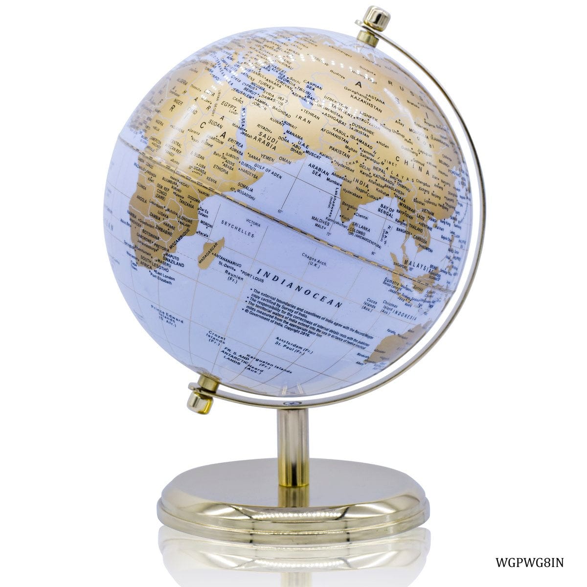 jags-mumbai World Globe World Globe Prime 8 Inch White Gold WGPWG8IN