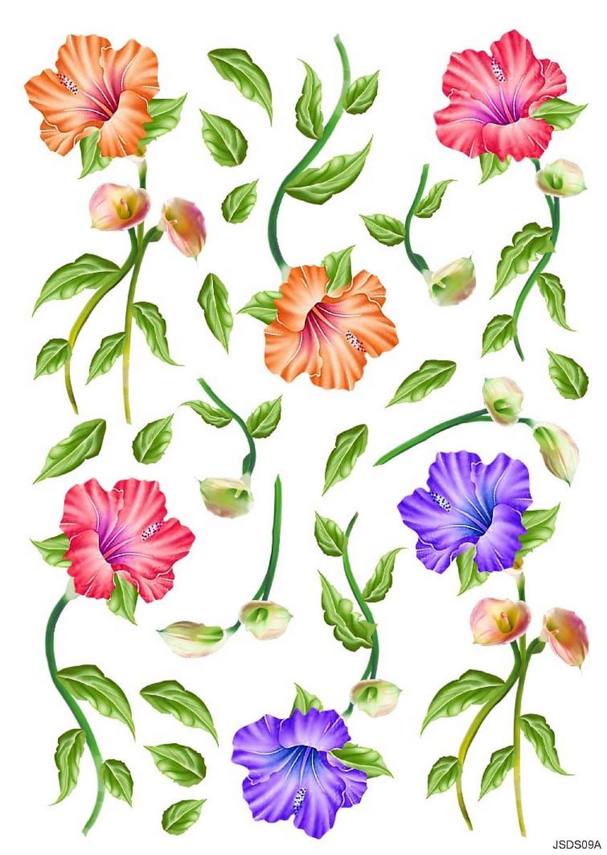 jags-mumbai Wrapping Paper& Material Botanic Blooms: Resin Flower Printed Sheet A4