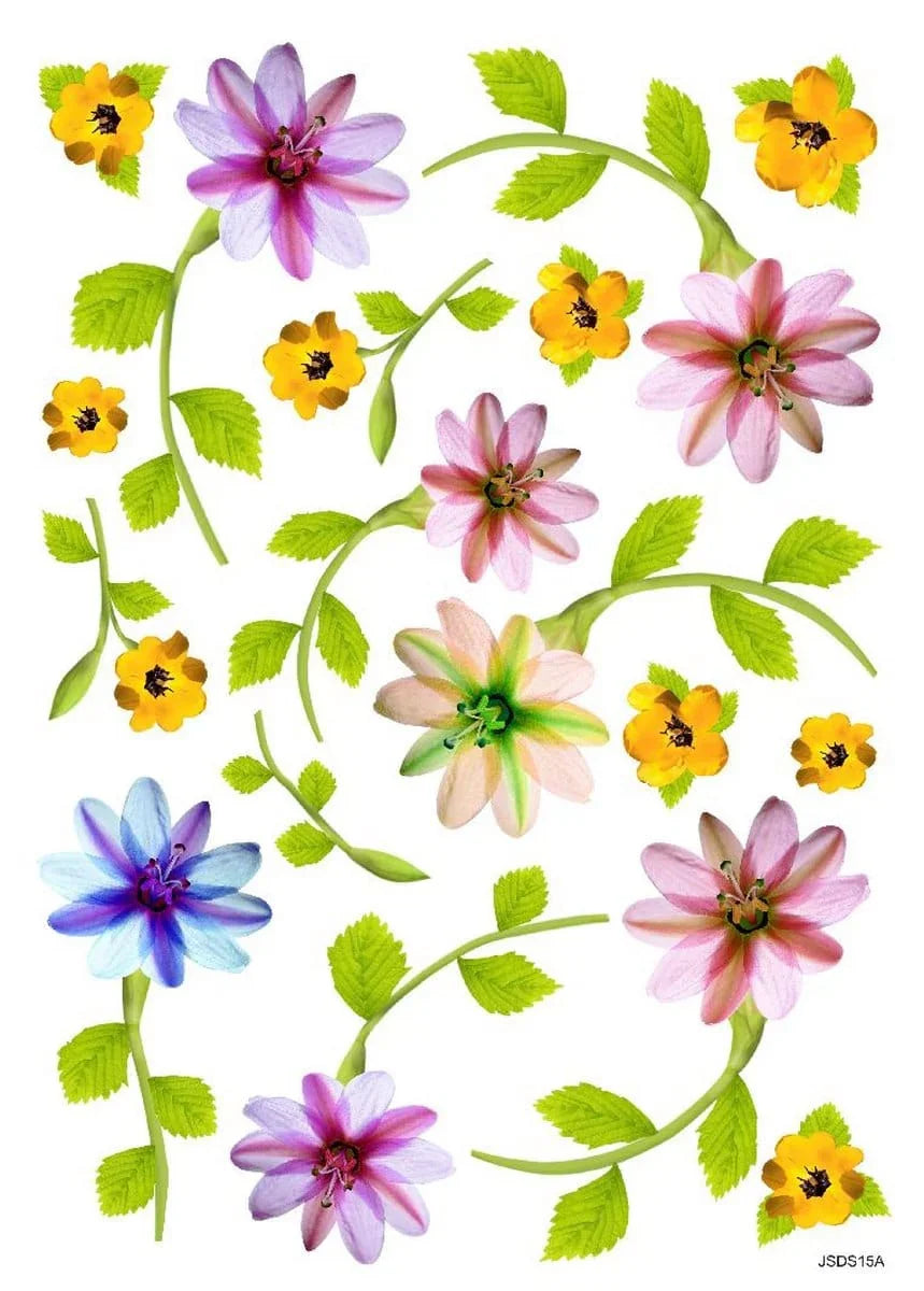 Floral Impressions: Resin Flower Printed Sheet A4