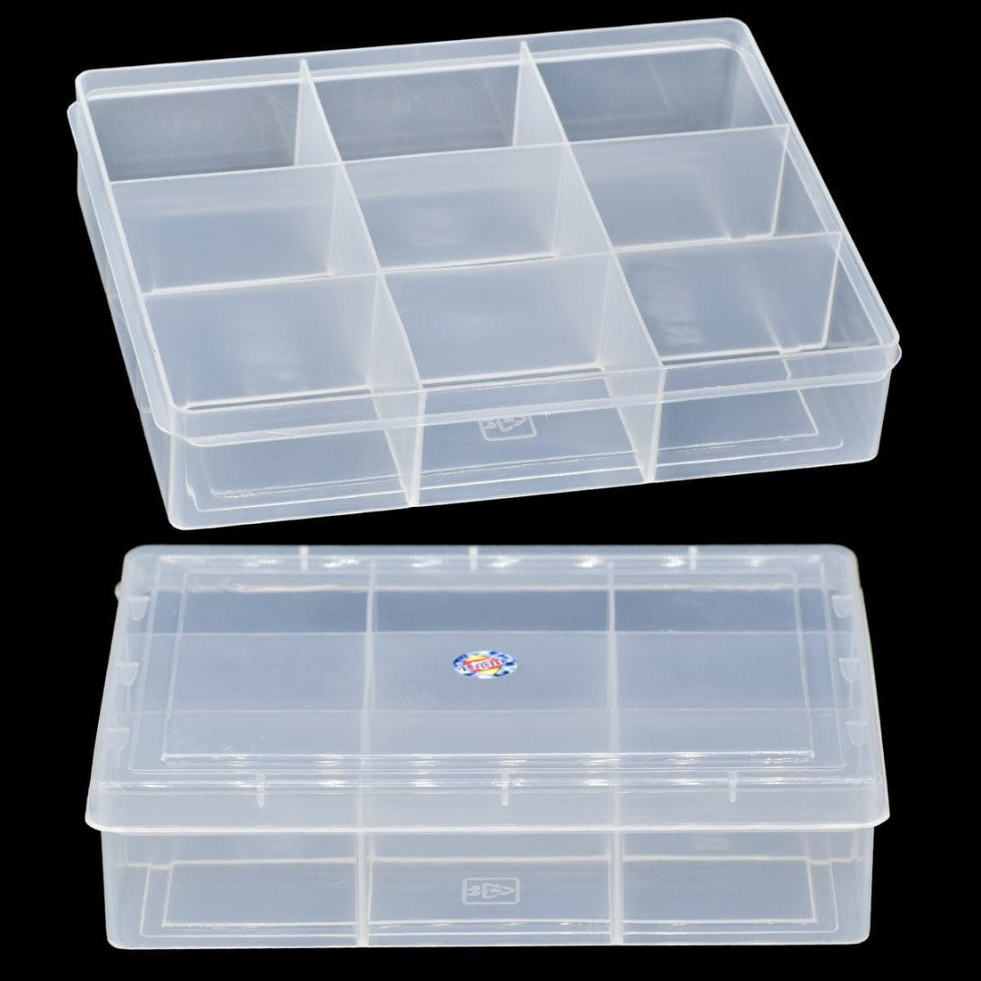 Jags Transparent Plain Lockable Plastic Small Box organiser 18x 14 cm