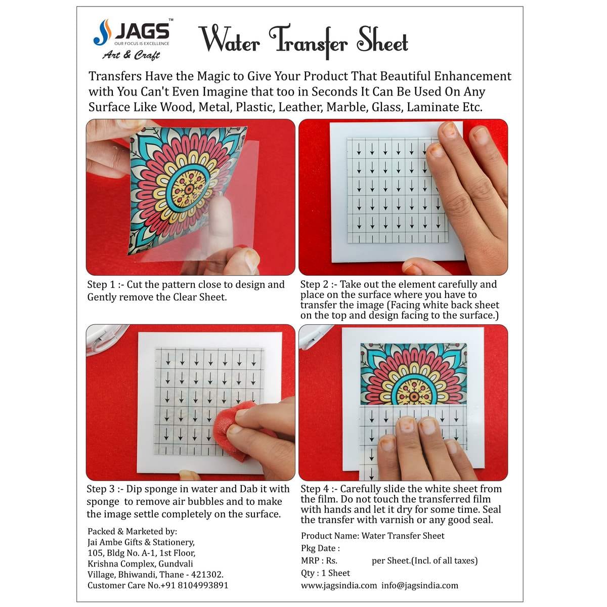 jags-mumbai Transfer Sheets Jags Water Transfer Floral Sheet