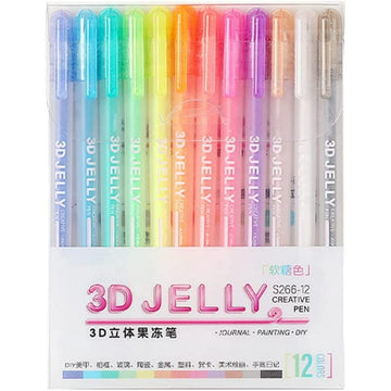 jai ambe novelties Highlighters & Markers 3D Jelly Creative Gel Pen - Add Dimension to Your Journal, Painting, and DIY Projects