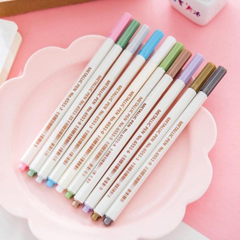 jai ambe novelties Highlighters & Markers Pastel Premium Metallic Color Pen Set - Illuminate Your Art with Subtle Shimmer