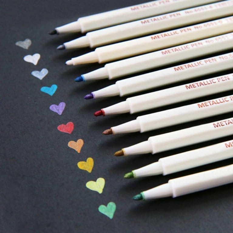 jai ambe novelties Highlighters & Markers Pastel Premium Metallic Color Pen Set - Illuminate Your Art with Subtle Shimmer