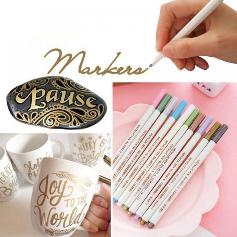 jai ambe novelties Highlighters & Markers Pastel Premium Metallic Color Pen Set - Illuminate Your Art with Subtle Shimmer