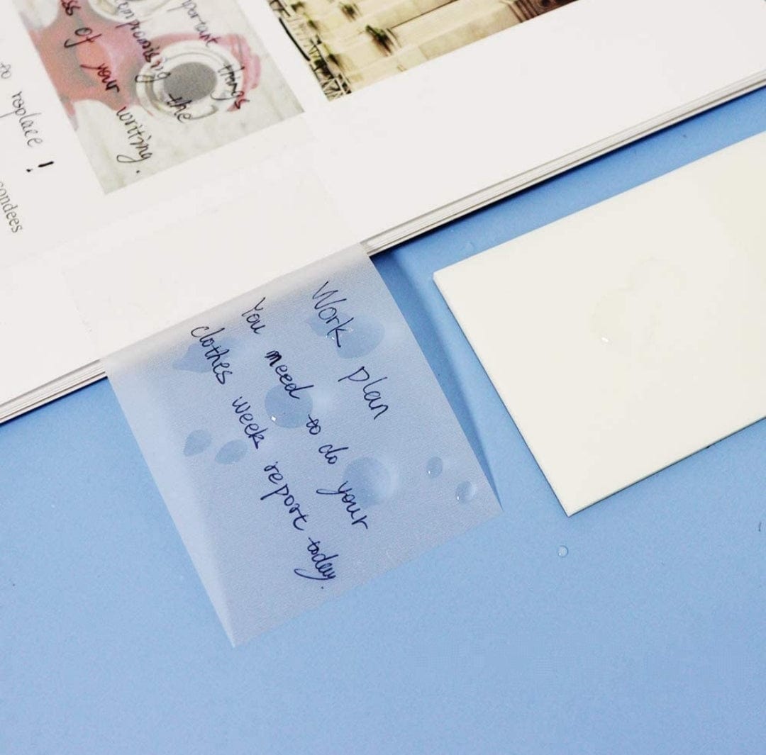 Transparent sticky notes, clear and see-through