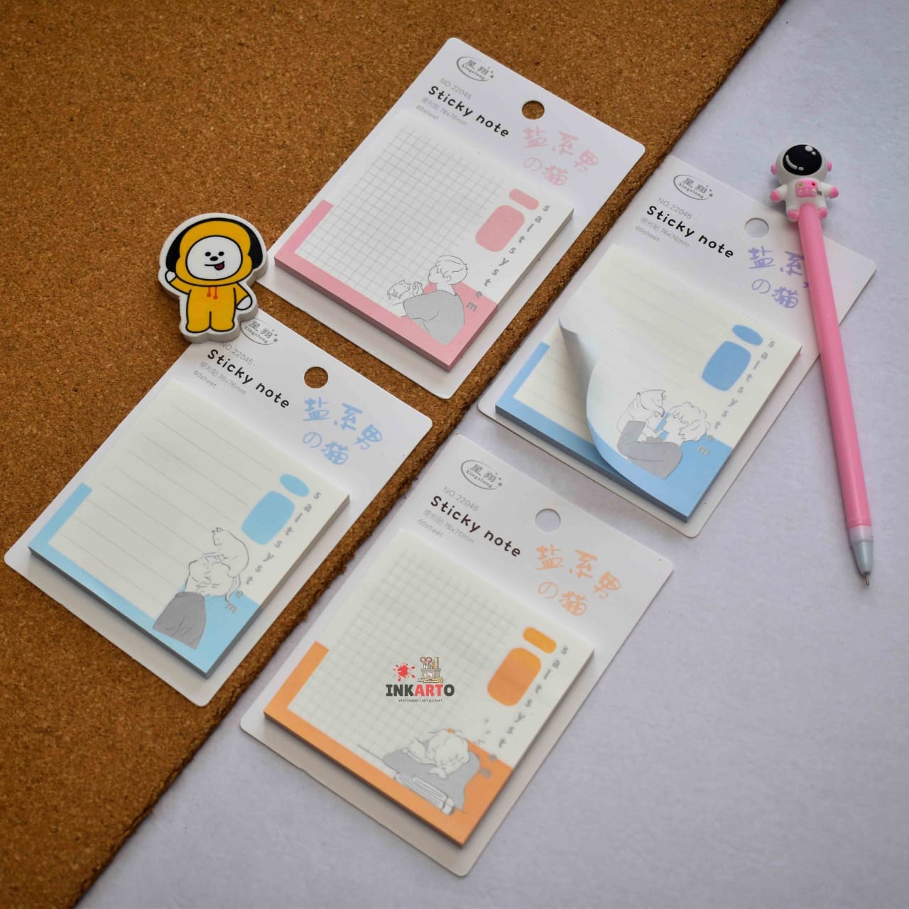 jai ambe novelties Sticky Notes Korean Adorable Kawaii Sticky Notes for Planning & Examination | 50-80 Sheets | India NO.22045