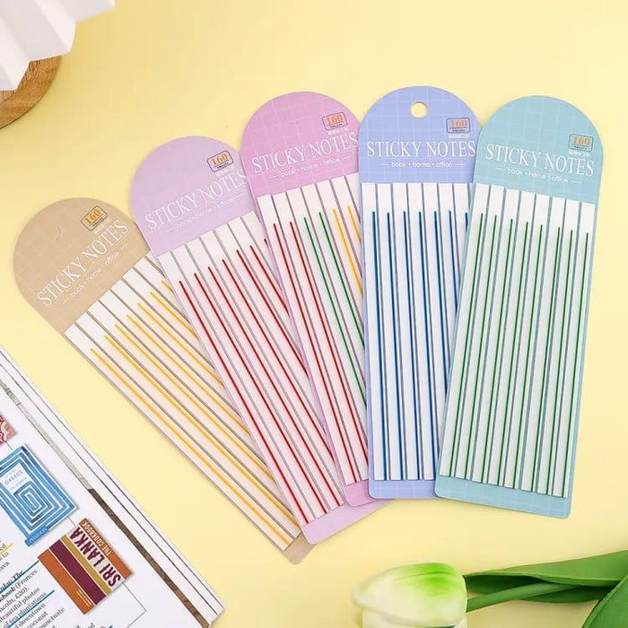 Pastel Long underline Sticky Notes with Lining - 160 Sheets for Organized Note-Taking- (Premium Edition)