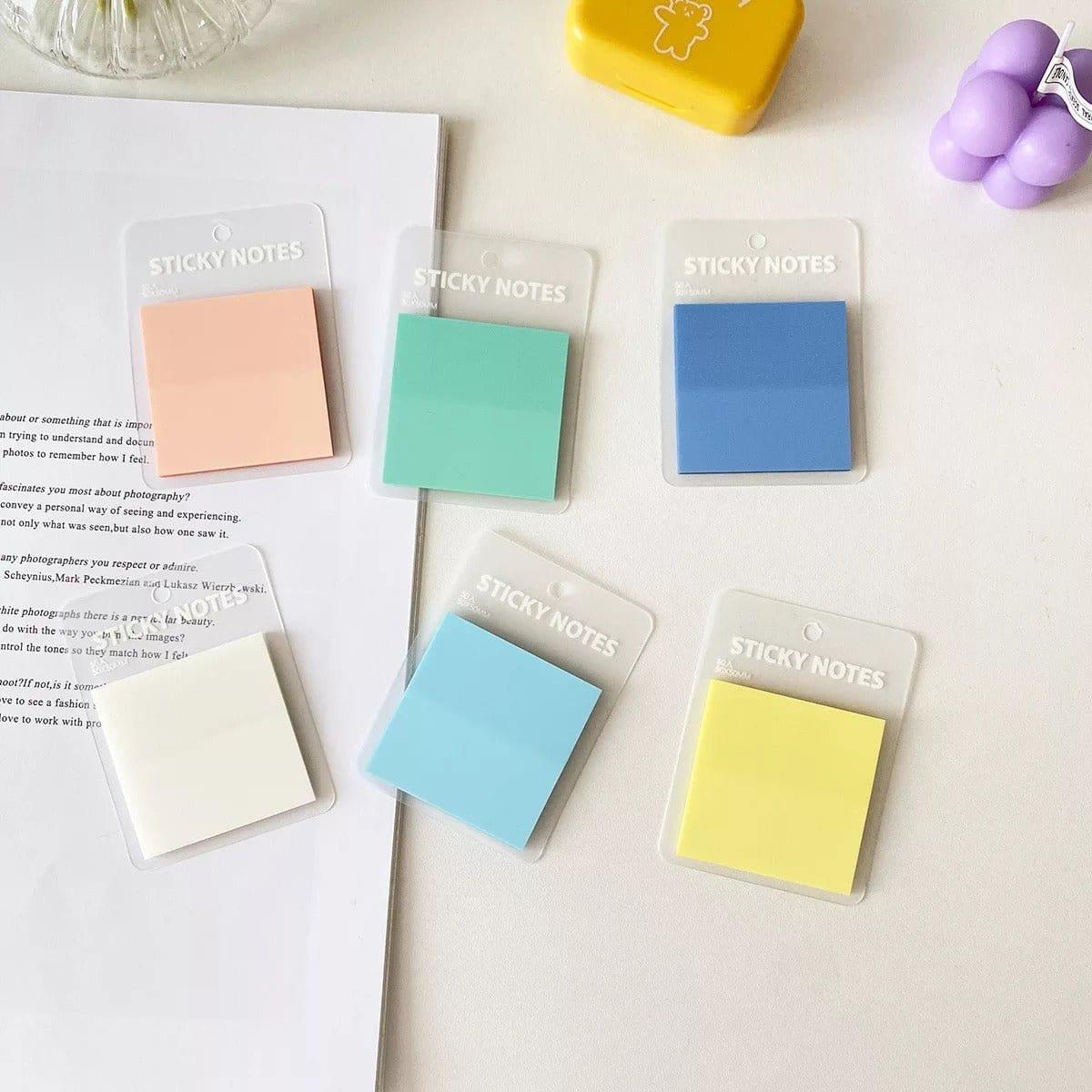 Pastel Transparent Sticky Notes - 50 sheets- 3inch x3inch – Inkarto