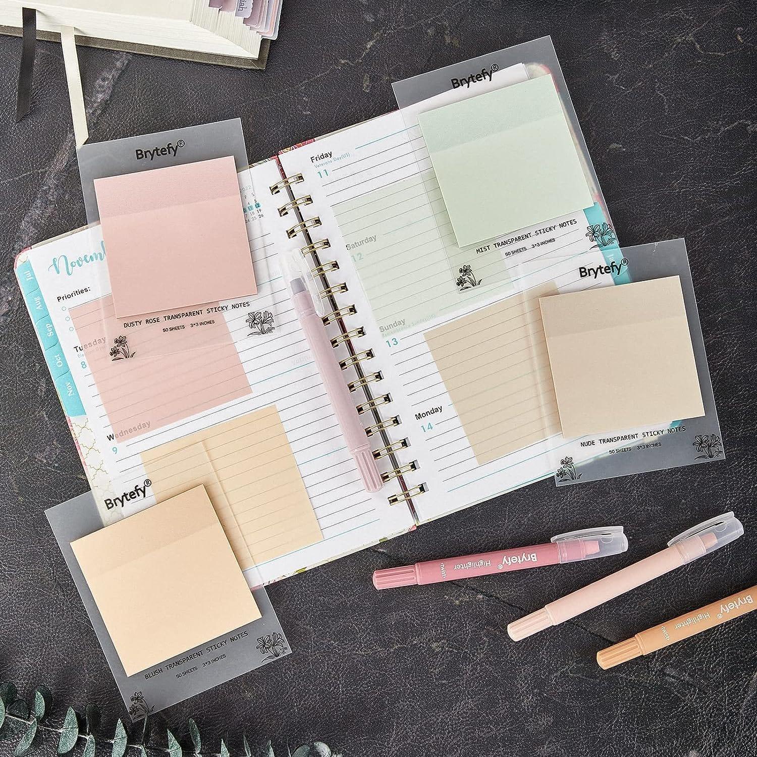 Pastel Transparent Sticky Notes - 50 sheets- 3inch x3inch – Inkarto