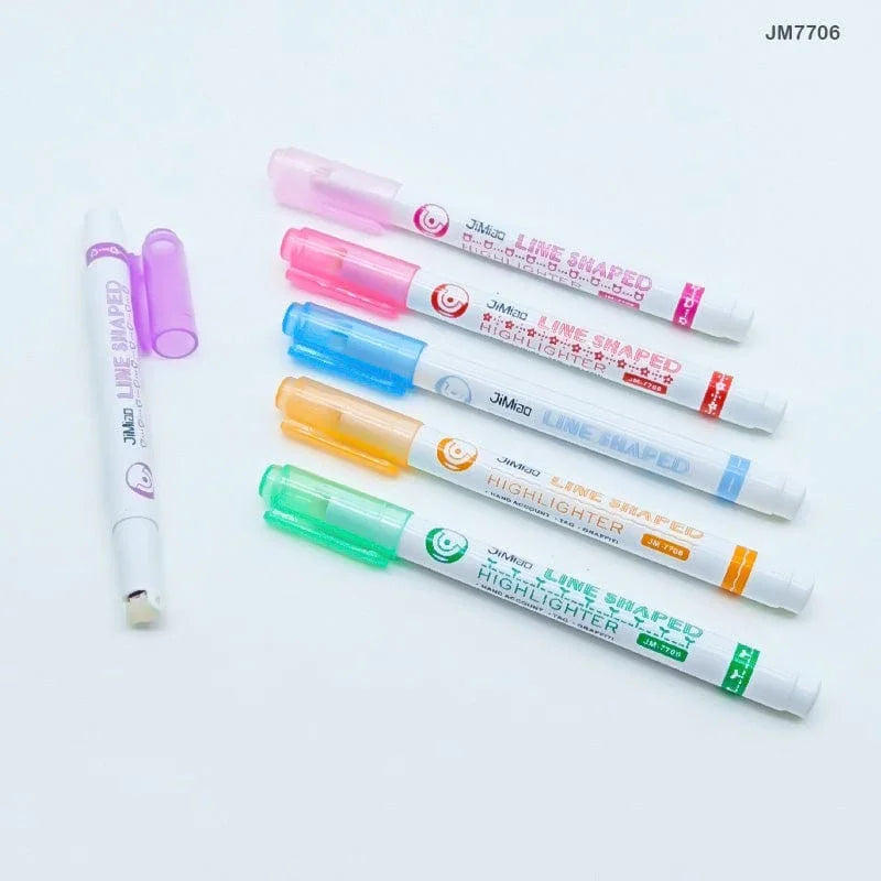 MG Traders Drawing Materials Jm7706 Roller Stamp Designer Highlighter 6Pc