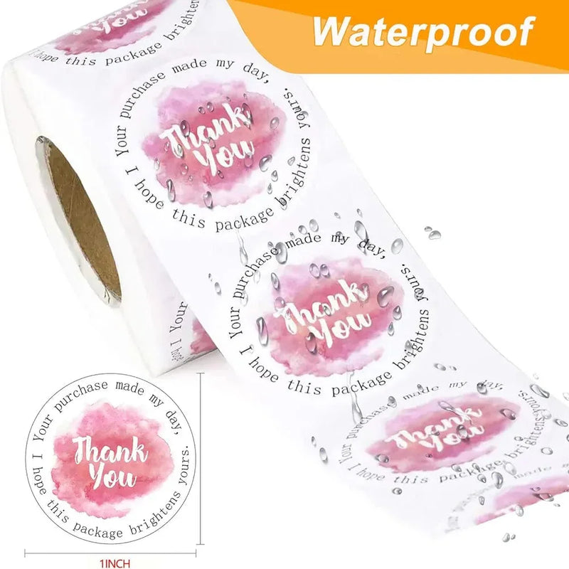 (JUMBO ROLL) Motivational Stickers (500 Labels) 1inch | Thank you rolls stickers