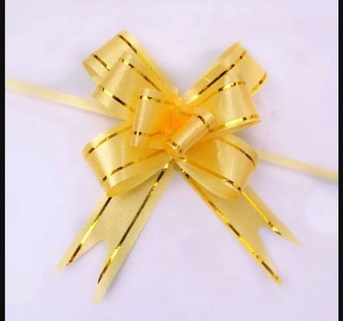 Kashvi Traders (MUMBAI) YELLOW Create Beautiful Gift Flowers with our Ribbon Pack of 10 - 19cm x 1cm