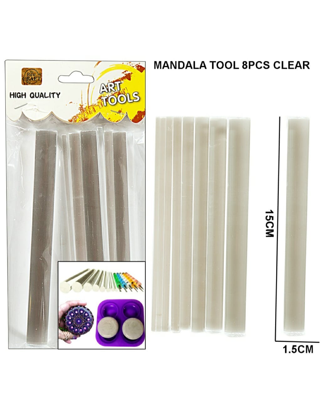 Mandala Tool 8Pcs Clear Raw4071 | INKARTO