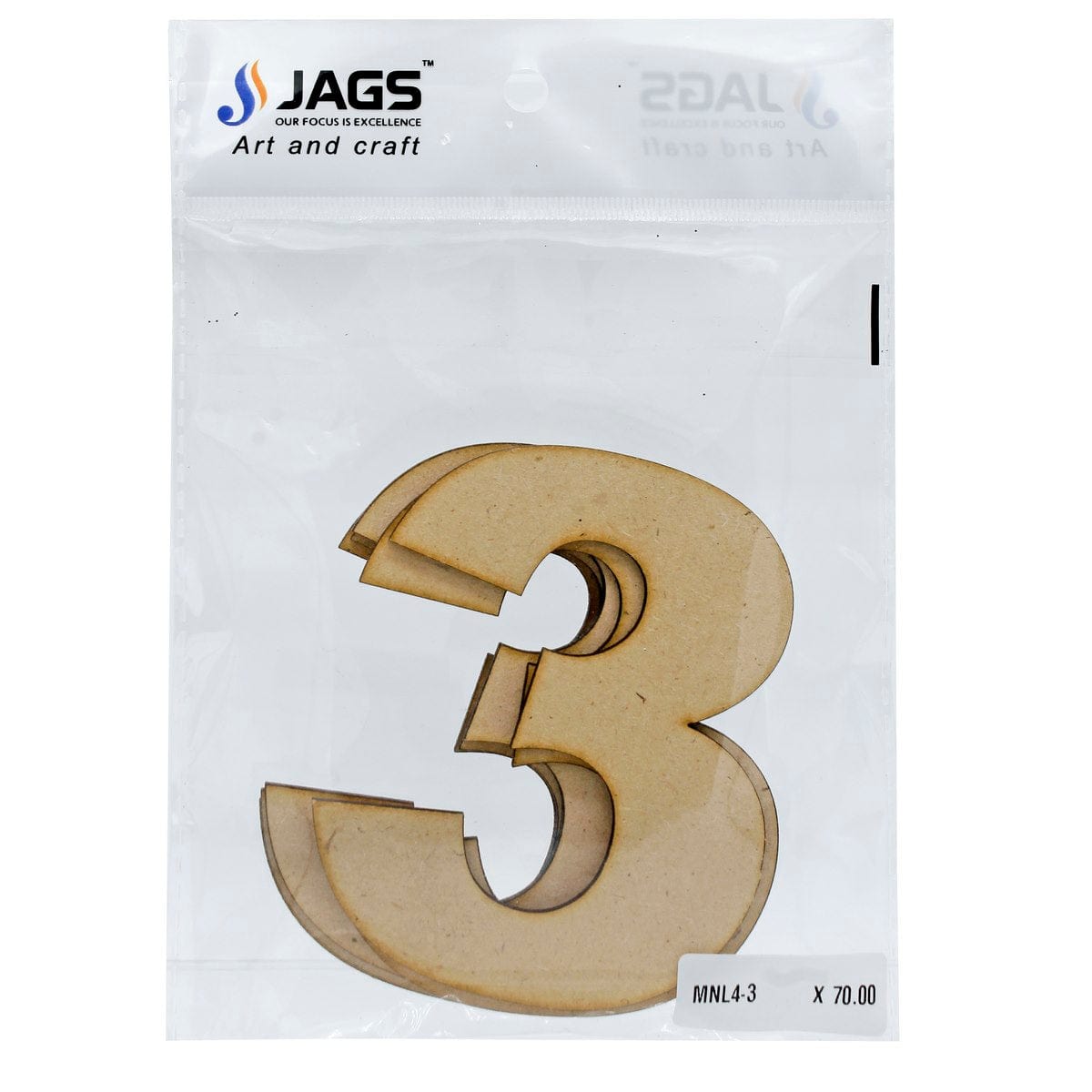 jags-mumbai MDF MDF Number Letter 4Inch No 3 MNL4-3