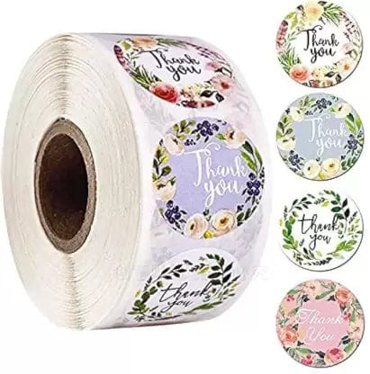 (JUMBO ROLL) Thank you labels for your small business (500 Labels) 1 inch