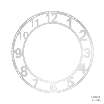 MG Traders 1 Acrylic Sheet Clock Acrylic Silver 06" Number (Cs06N)