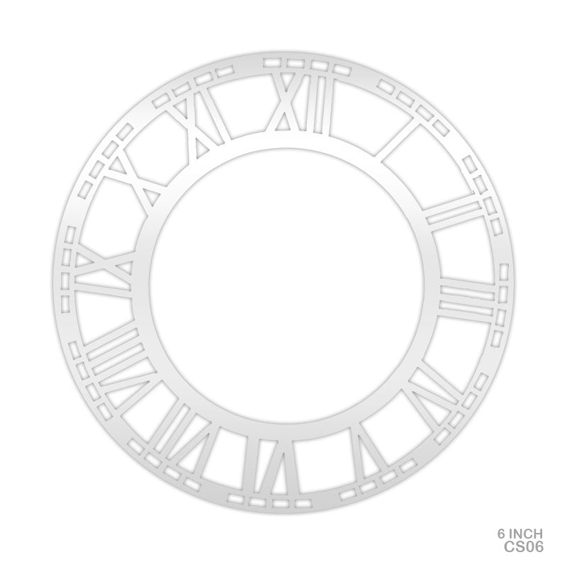 MG Traders 1 Acrylic Sheet Clock Acrylic Silver 06" Roman (Cs06)