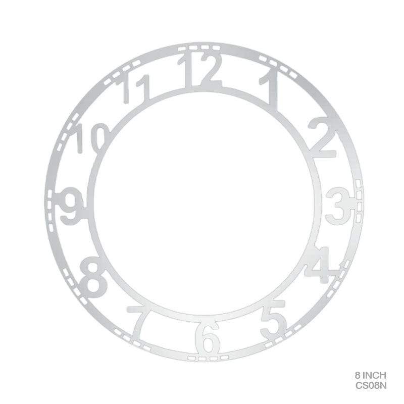 MG Traders 1 Acrylic Sheet Clock Acrylic Silver 08" Number (Cs08N)