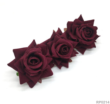 Rp0214 Rose Cloth Flower 50Pc Maroon