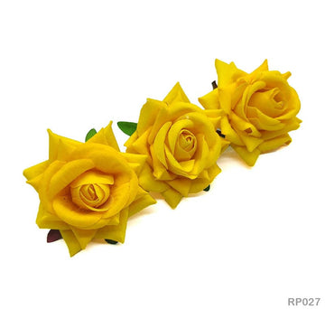 Rp027 Rose Cloth Flower 50Pc Yellow