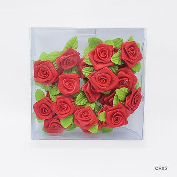 Satin Cloth Flower 24Pc Red (Cr05)