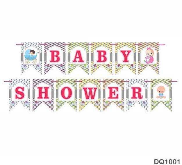 MG Traders 1 Balloon & Party Products Dq1001 Baby Shower Doted Theme Banner