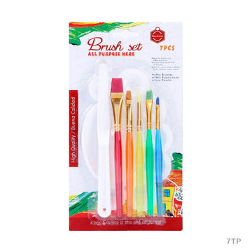 7Tp 7Pc Paint Brush Tp Color With Tray