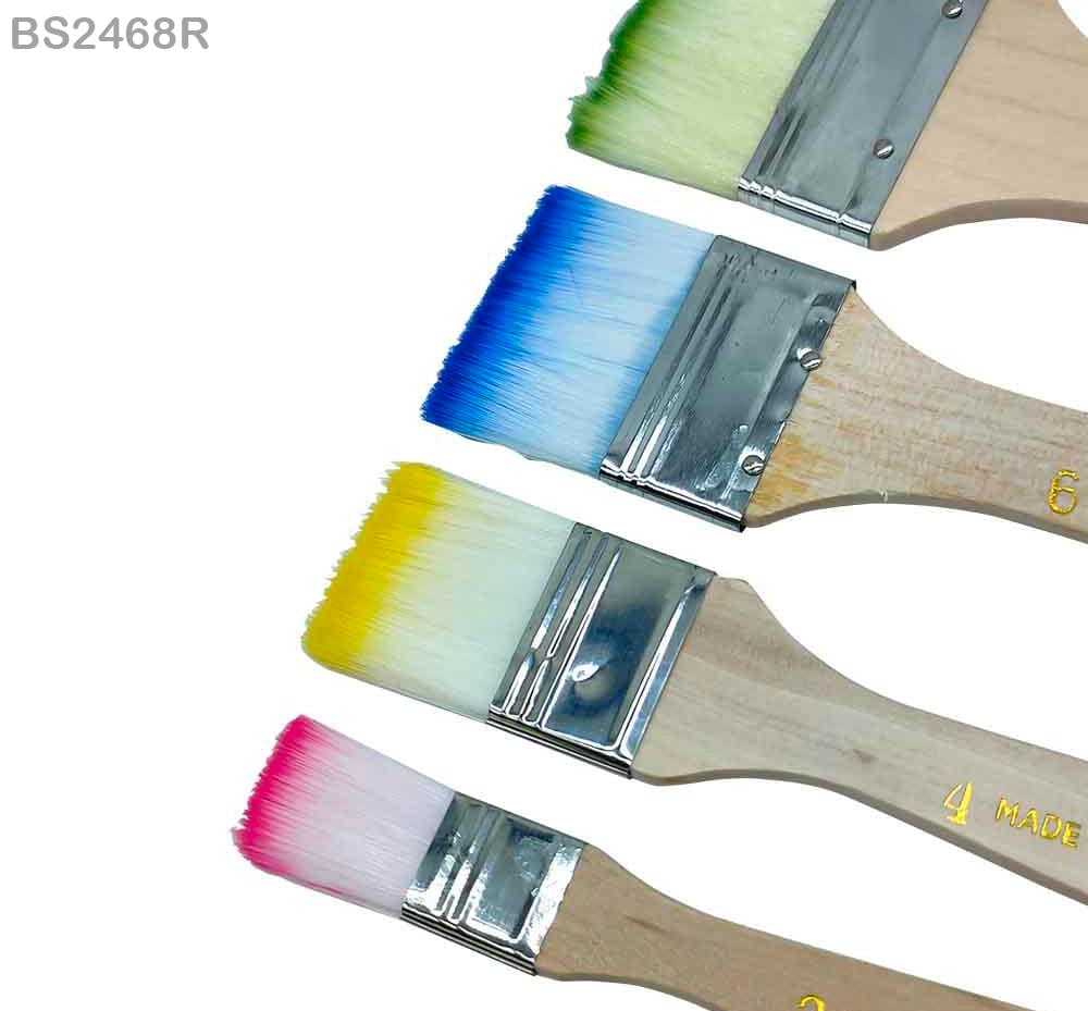 MG Traders Brush Bs2468R 4Pc Paint Brush  Rainbow Hair