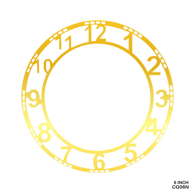 MG Traders 1 Clock Making Material Clock Acrylic Golden 06" Number (Cg06N)