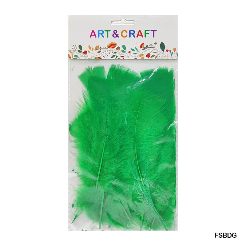 MG Traders Feather Feather Soft Big D Green (Fsbdg) (10Pcs)