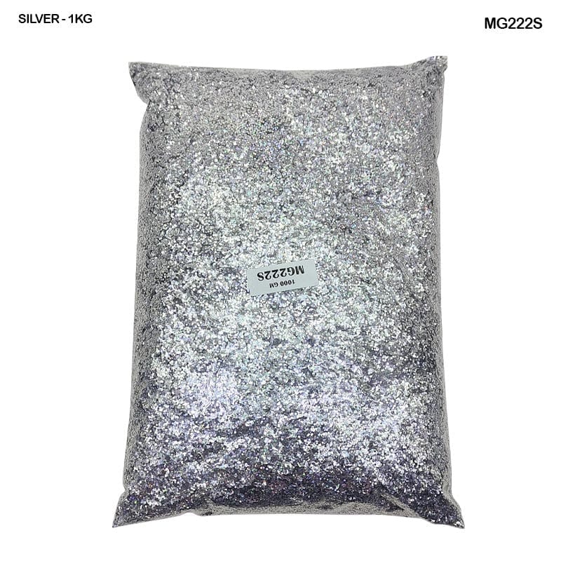 MG Traders 1 Glitter Powder Mg222S Glitter Powder 1-24 Silver 1Kg