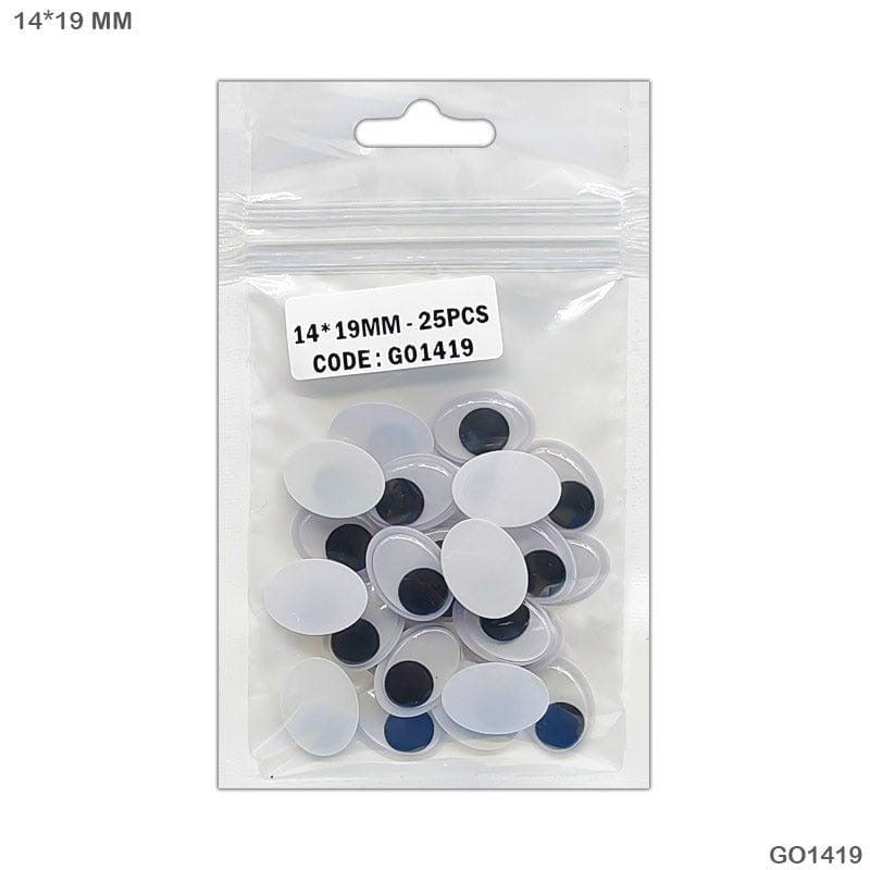 MG Traders Googly Eye Googly Eye Sp Oval 14X19 (25 Pc)(Go1419)