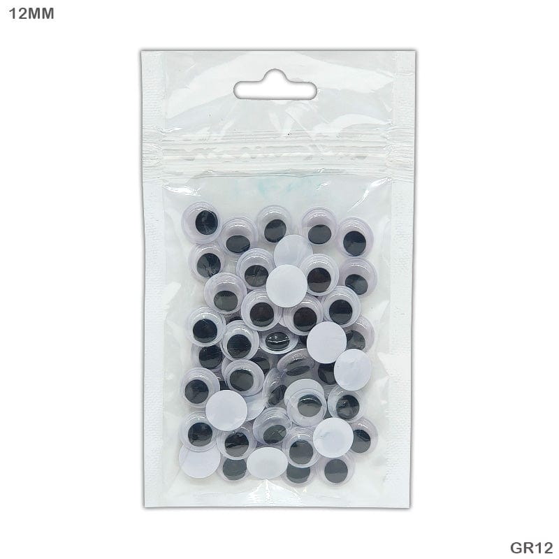 MG Traders Googly Eye Googly Eye Sp Round 12Mm (60 Pcs) (Gr12)