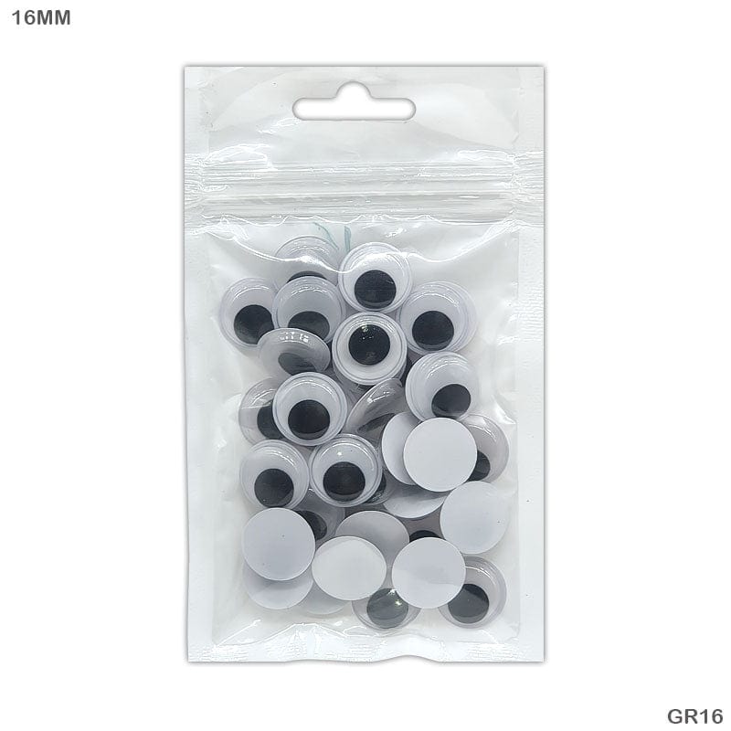 MG Traders Googly Eye Googly Eye Sp Round 16Mm (40 Pcs) (Gr16)