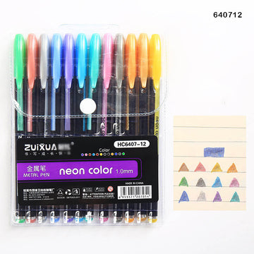 Hc6407-12Pc Metal Color Pen (640712)